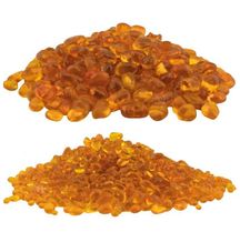 Slebne Glasperlesten - Gylden Rav - 1 kg