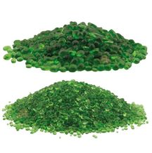 Slebne Glasperlesten - Grønlig farve - 1 kg