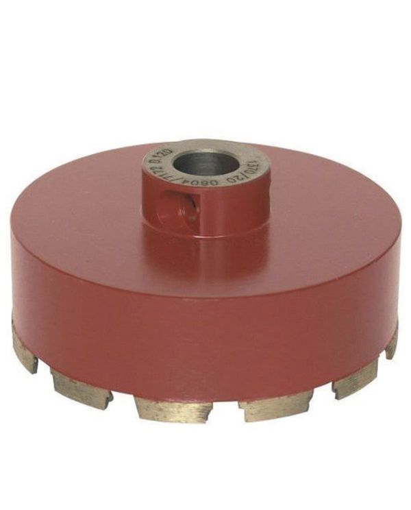 Flisebor fra Raimondi med Ø 120 mm diameter. Rød farve.