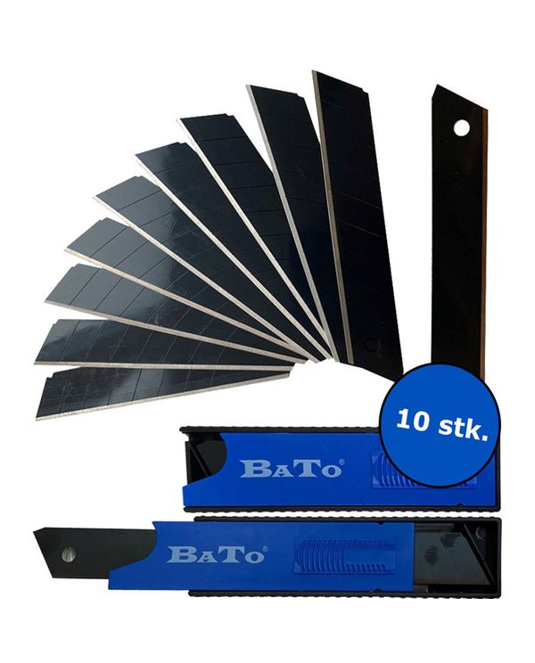 BATO Knivblade 18mm - bræk-af - Black finish (10 stk.)