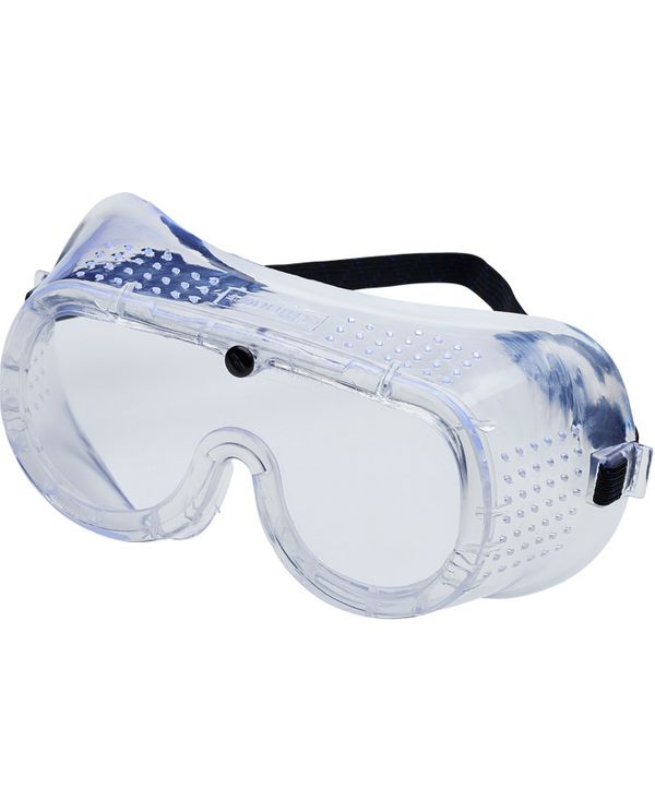 OS Goggle sikkerhedsbriller fra Otto Schachner med klar linse i slagfast Polycarbonat, en klar PVC-ramme, ventilationshuller og en justerbar elastik. Linsemærkning: OS 1B. I overensstemmelse med EU direktiv 89/686/EEC og AT-bekendtgørelsen nr. 1273 (EN 16