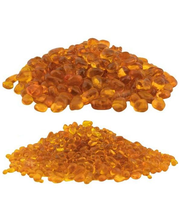 Slebne Glasperlesten til Epoxybelægning. Gylden rav farve. Fås i størrelsen 3-6 mm og 6-12 mm. Vælg mellem 200 g, 500 g, 1 kg og 10 kg.