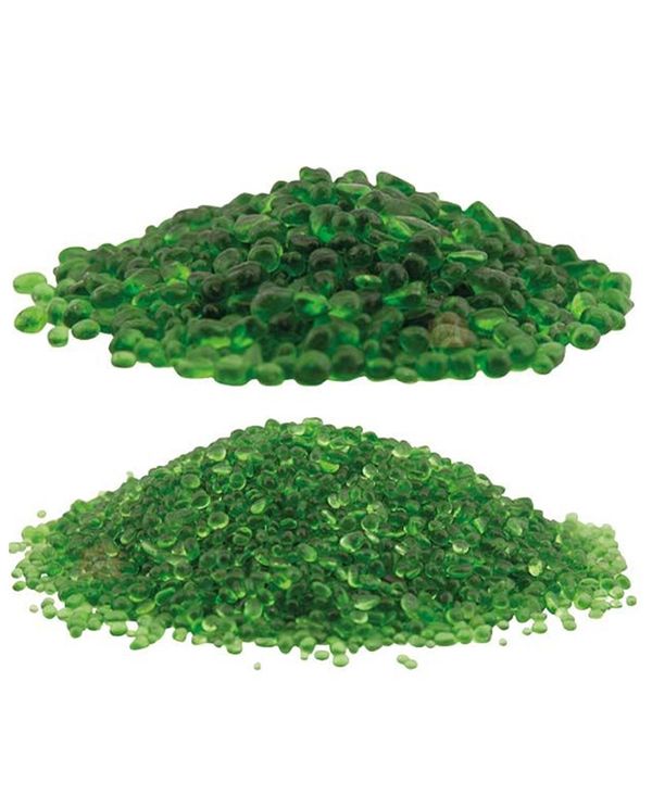 Slebne Glasperlesten til Epoxybelægning. Grønlig farve. Fås i størrelsen 2-4 mm og 3-6 mm. Vælg mellem 200 g, 500 g, 1 kg og 10 kg.
