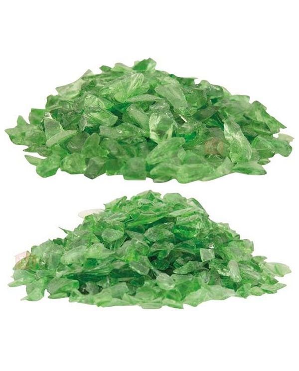 Knust glassten/skærv til dekoration og støbning i grøn farve. Fås i størrelsen 3-6 mm og 6-9 mm. Vælg mellem 500 g, 1 kg, 5 kg og 25 kg.