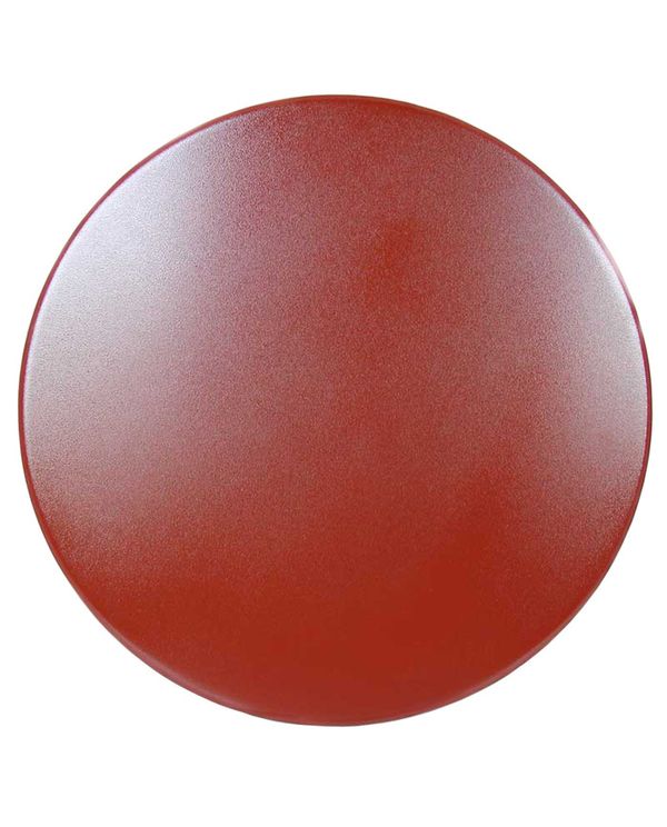 Glitteplade i rød farve med en diameter på Ø Ø 600 mm til fordeling af beton. 