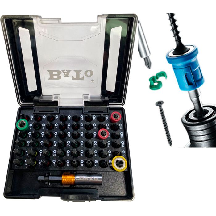 BATO Bitssæt Torsion 1/4" - 25mm  - m. magnetholder - 49 dele
