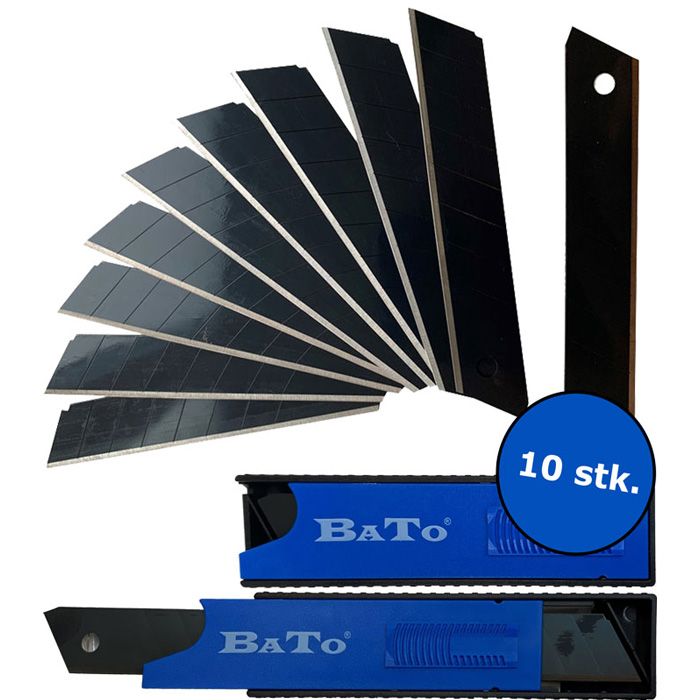 BATO Knivblade 18mm - bræk-af - Black finish (10 stk.)