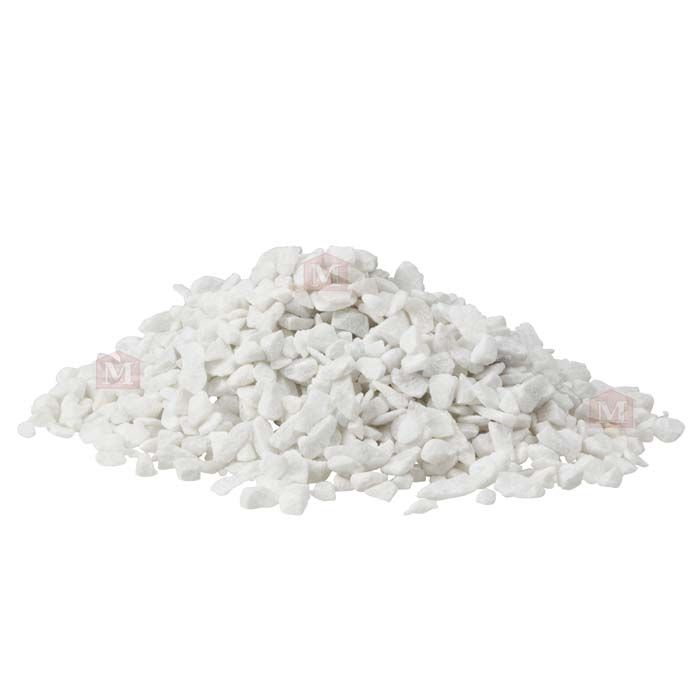 Hvid Carrara Marmorsten/Marmorskærver - 3-5 mm (25 kg)