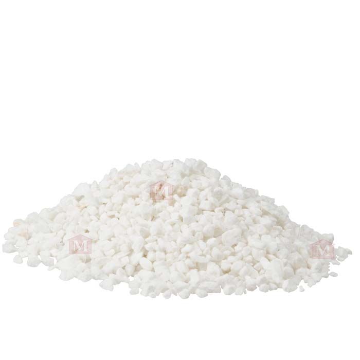 Hvid Thassos marmorsten/marmorskærver - 2-4 mm - 1 kg