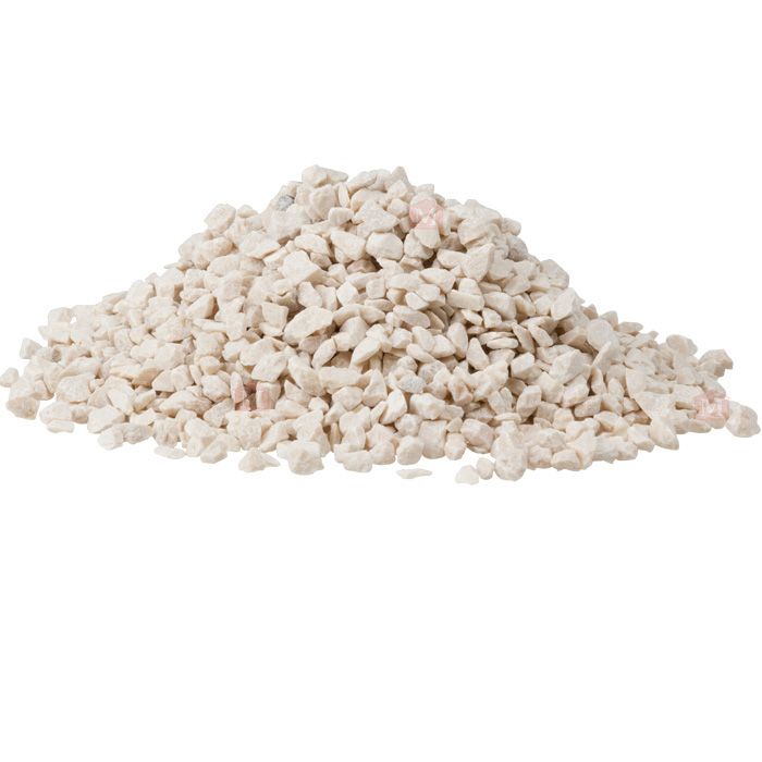Hvid Botticino Marmorsten/marmorskærver - 3-5 mm (25 kg)