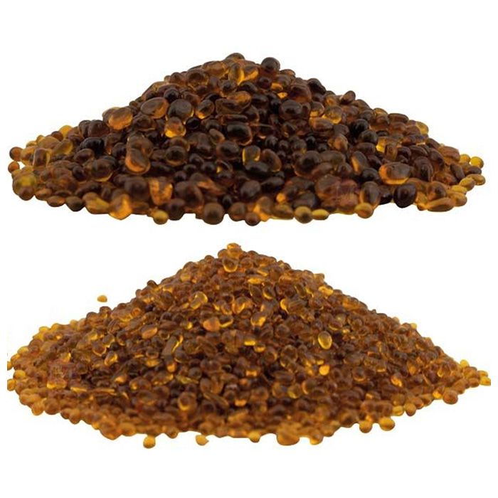 Slebne Glasperlesten - Mørk Rav - 1 kg