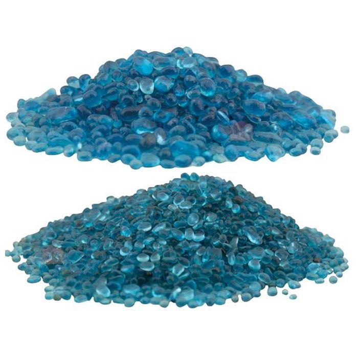 Slebne Glasperlesten - Turkis farve - 1 kg