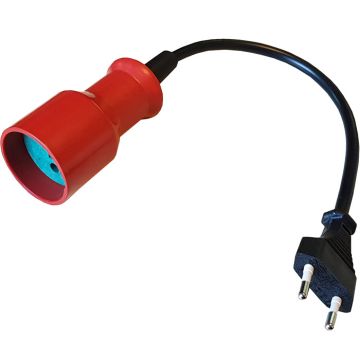 Stikadapter/omformer - han flad + hun rund