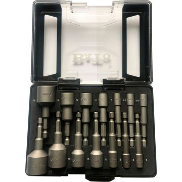 BATO Boltbitssæt 1/4" - 5-17mm - m. magnet - 14 dele