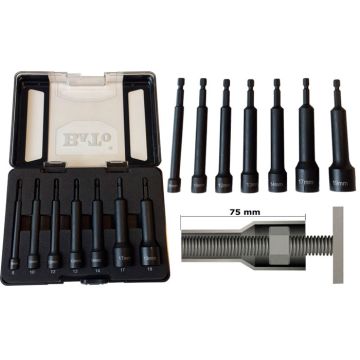 BATO Boltbitssæt 1/4" - 8-19mm - 75mm huldybde - 7 dele