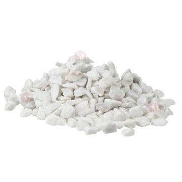 Hvid Carrara Marmorsten/Marmorskærver - 5-8 mm (1 kg)