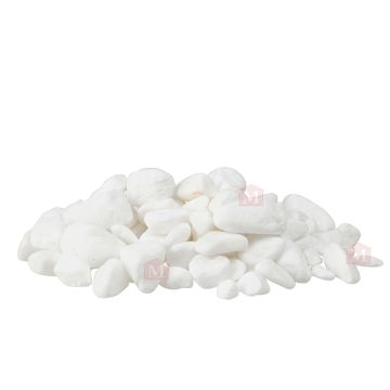 Hvid Thassos Marmorsten til Epoxy - Korn 0 - 10 mm - 1 kg