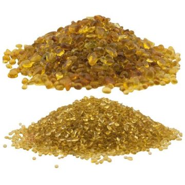Slebne Glasperlesten - Klar Rav - 1 kg