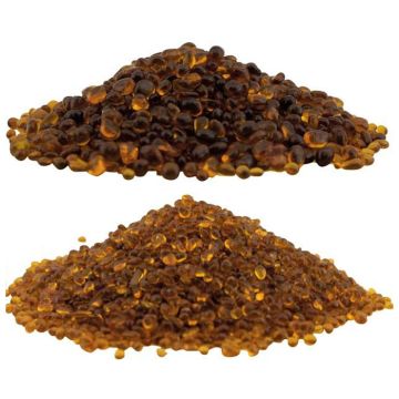 Slebne Glasperlesten - Mørk Rav - 1 kg
