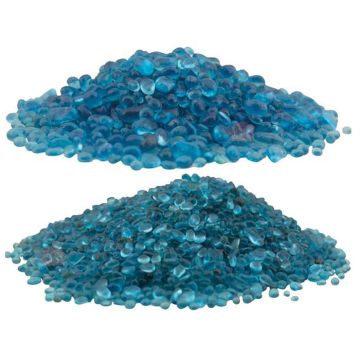 Slebne Glasperlesten - Turkis farve - 1 kg