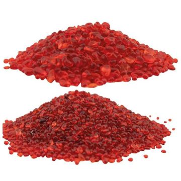 Slebne Glasperlesten - Rødlig farve - 1 kg