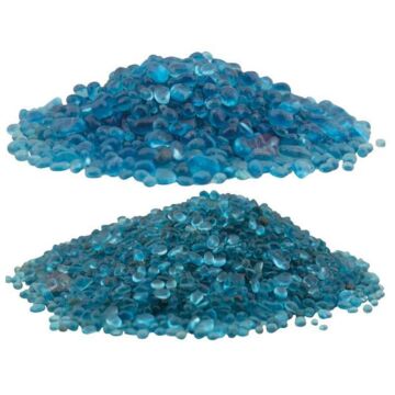 Slebne Glasperlesten - Turkis farve - 1 kg