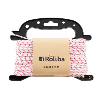 Roliba Flisesnor hvid/rød m. hjerte 2mm x 25m
